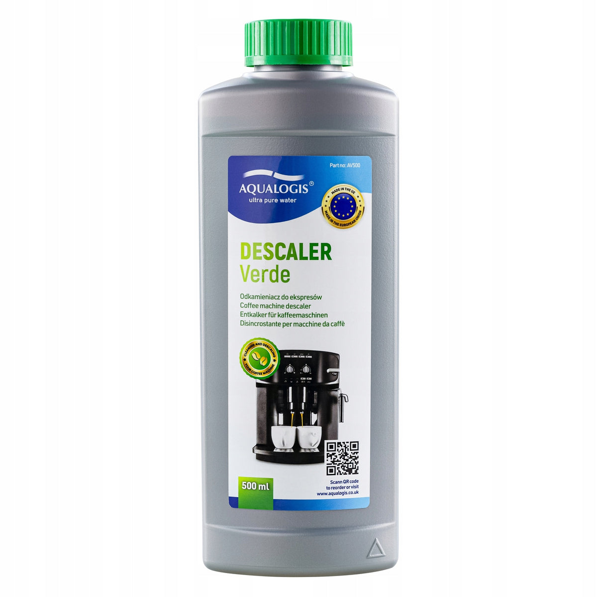 Descaler Aqualogis Verde 500ml Descaler Concentrate for Espresso Machines