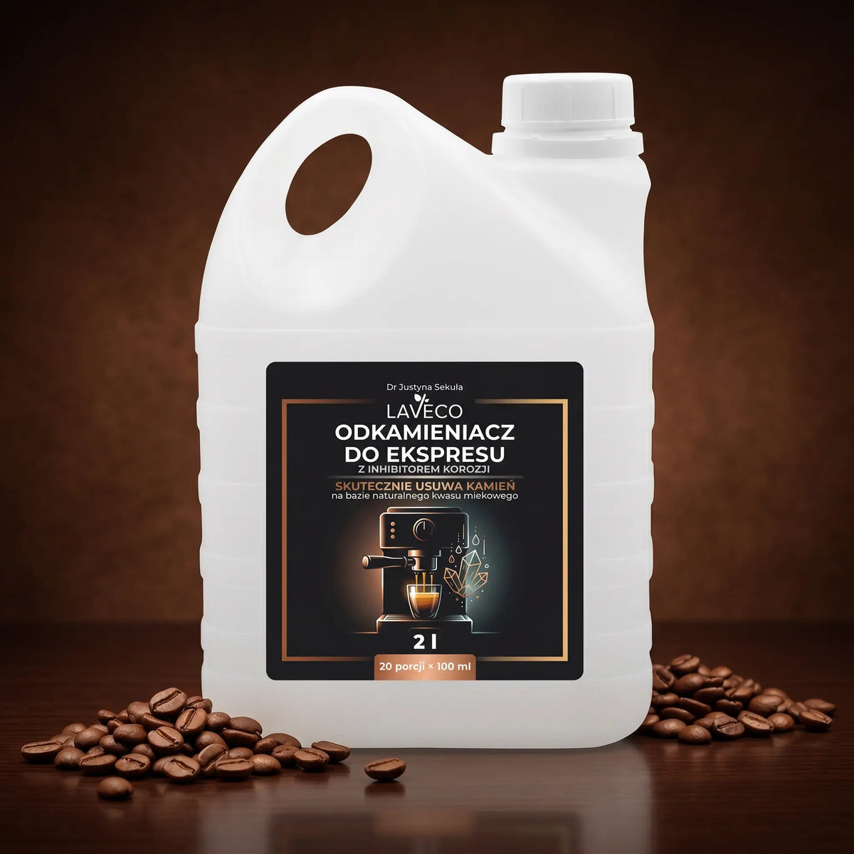 Descaler for coffee machines with 100% natural lactic acid Packaging status original