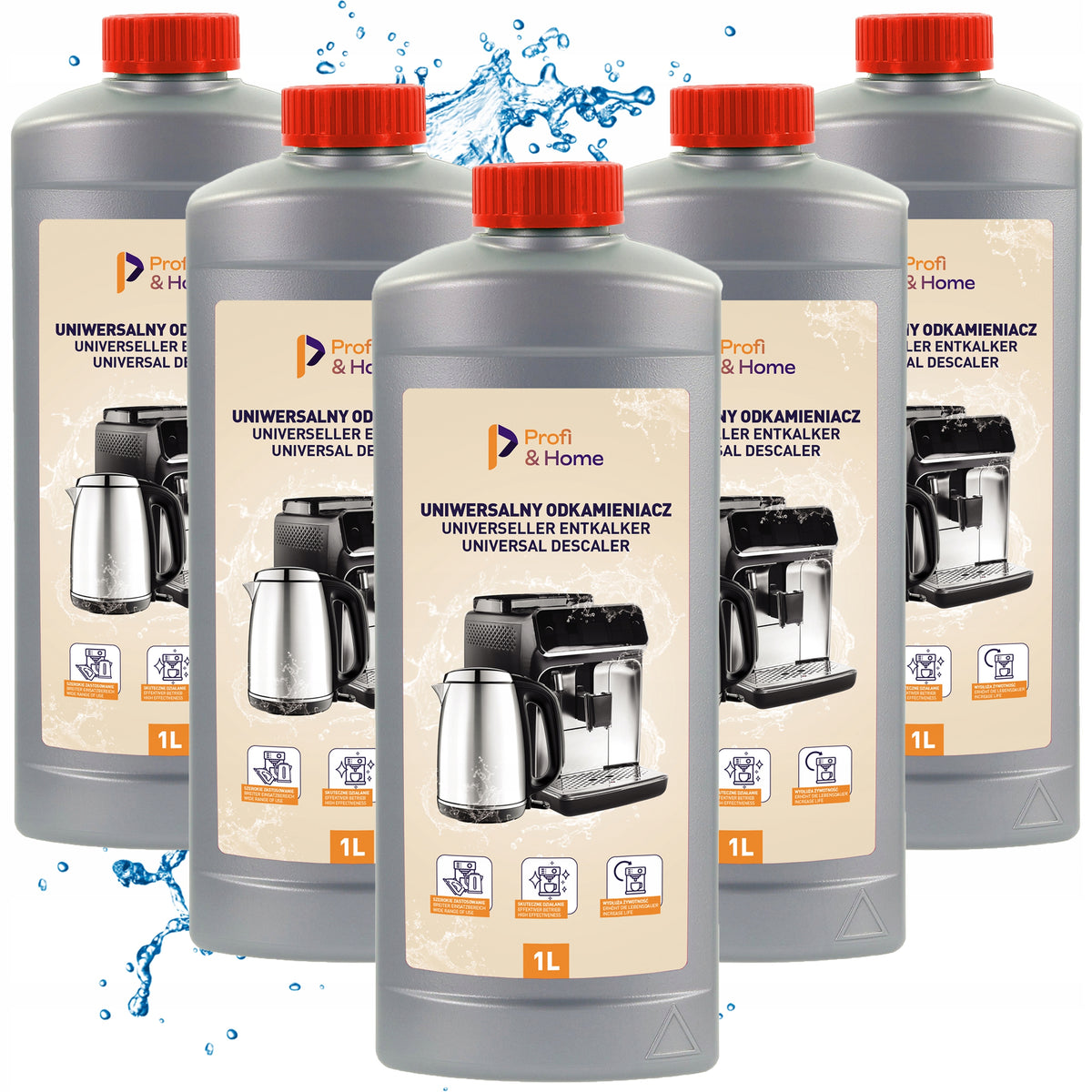 Descaler for espresso machine 5 x 1L Profi&Home UNIVERSAL descaling liquid
