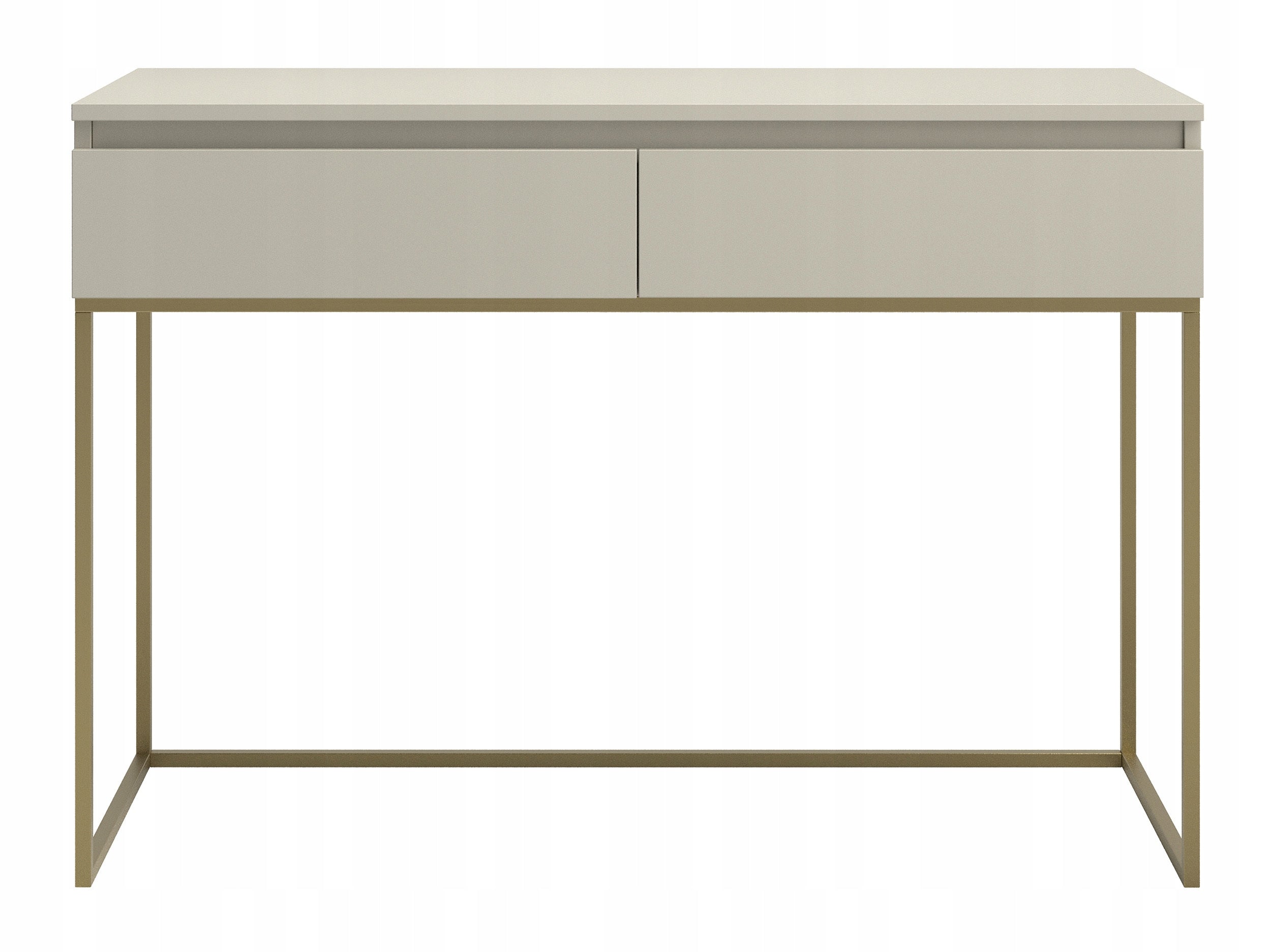 Desk/Dressing Table Bemmi with drawers grey-beige with gold legs Furniture color shades of beige shades of gray gold