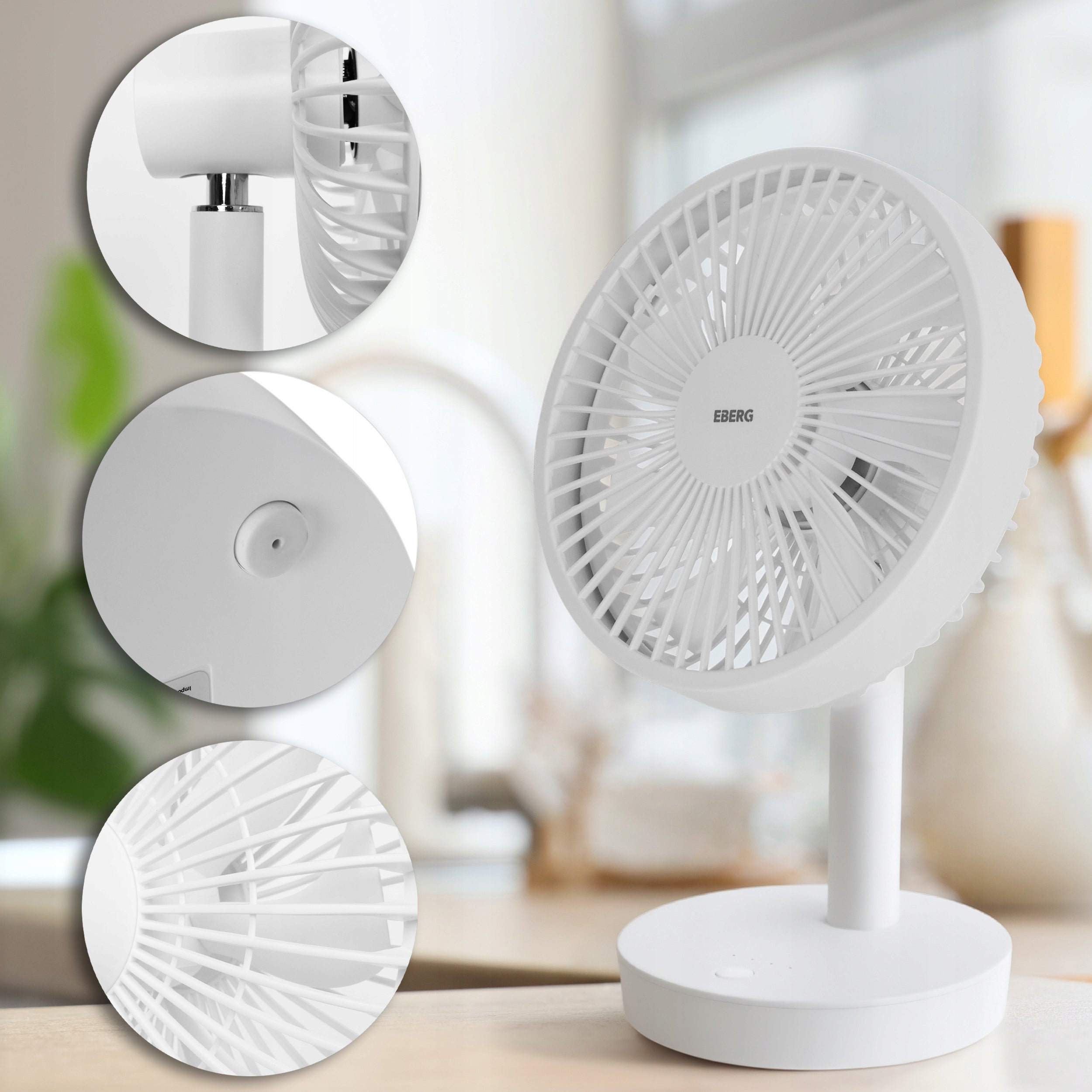 Desk Fan Wireless Quiet Standing Fan 7 Blades 4000mAh USB Manufacturer code Bezprzewodowy wiatrak biurko bateria na USB