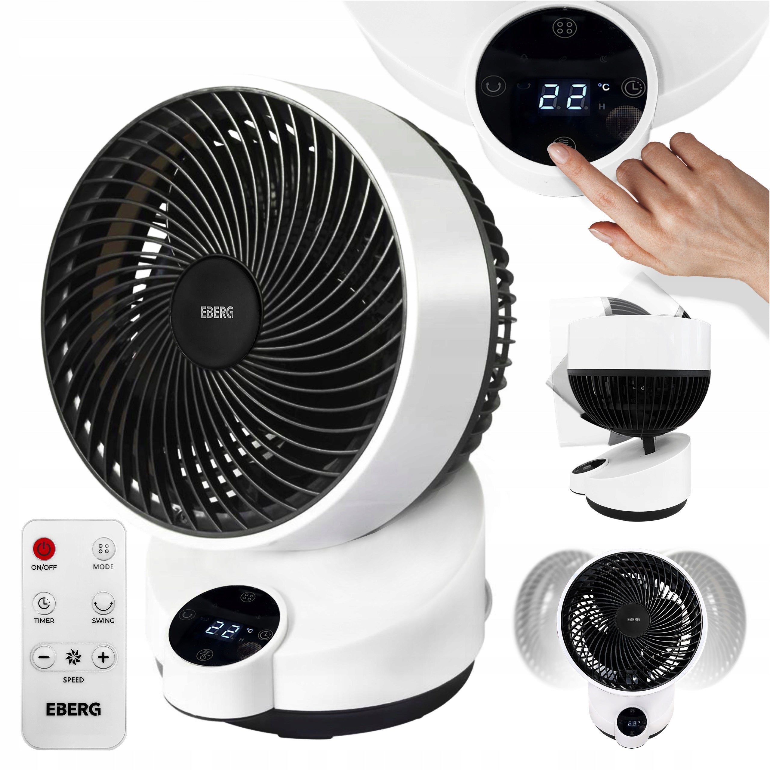 Desk fan EBERG TRIX fan floor circulator powerful 50W+pilot