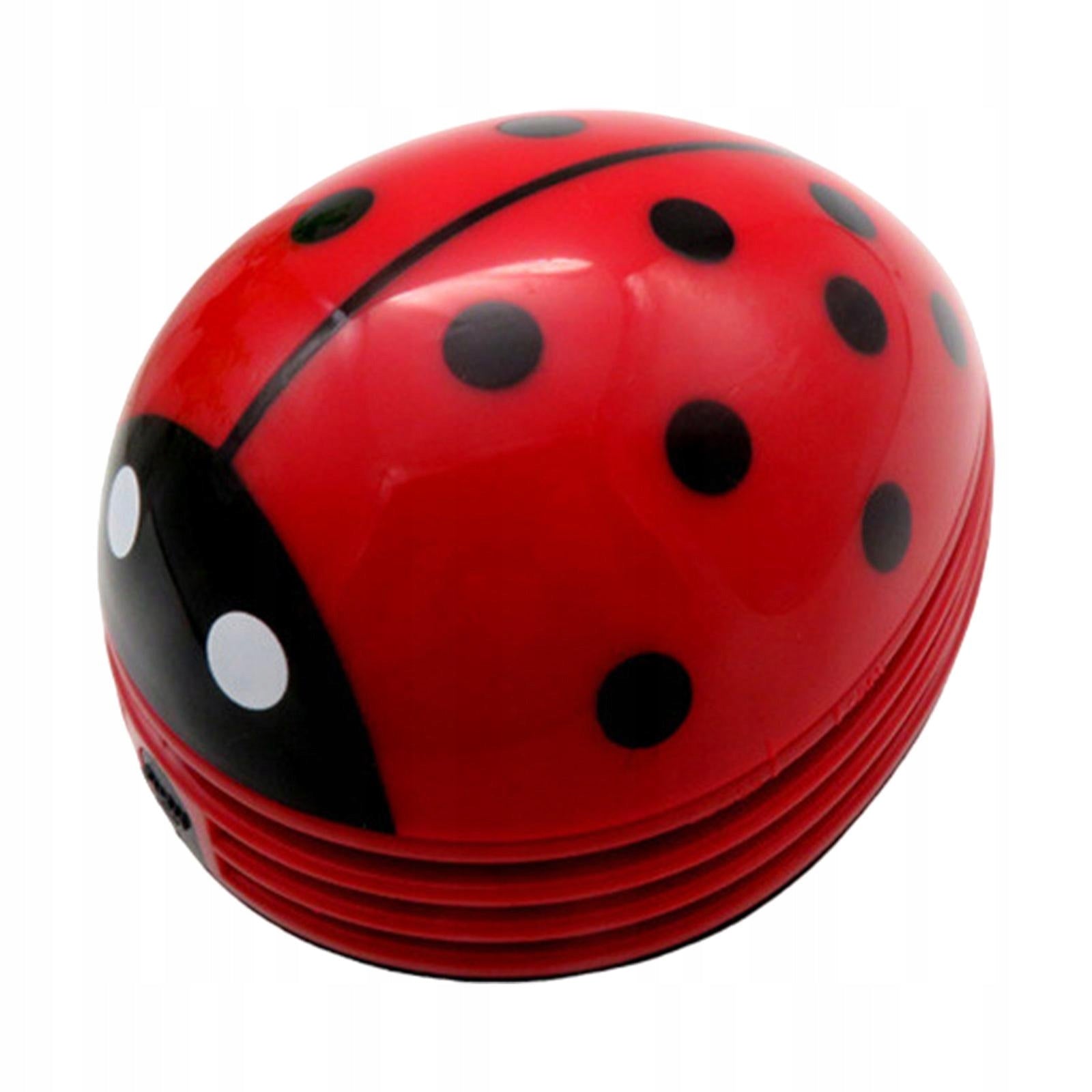 Desktop Vacuum Cleaner Desk Cleaner Ladybug Shaped Portable Keyboard Red Dominant color red