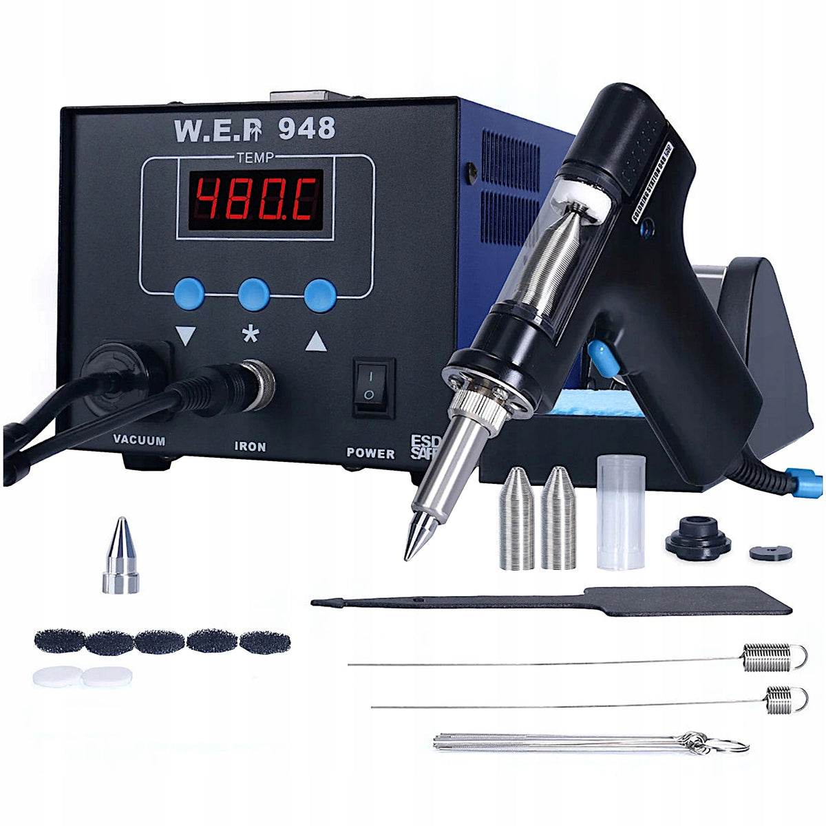 Desoldering station desoldering machine WEP 948 75W set with braid Manufacturer code HOTAIR SET1486