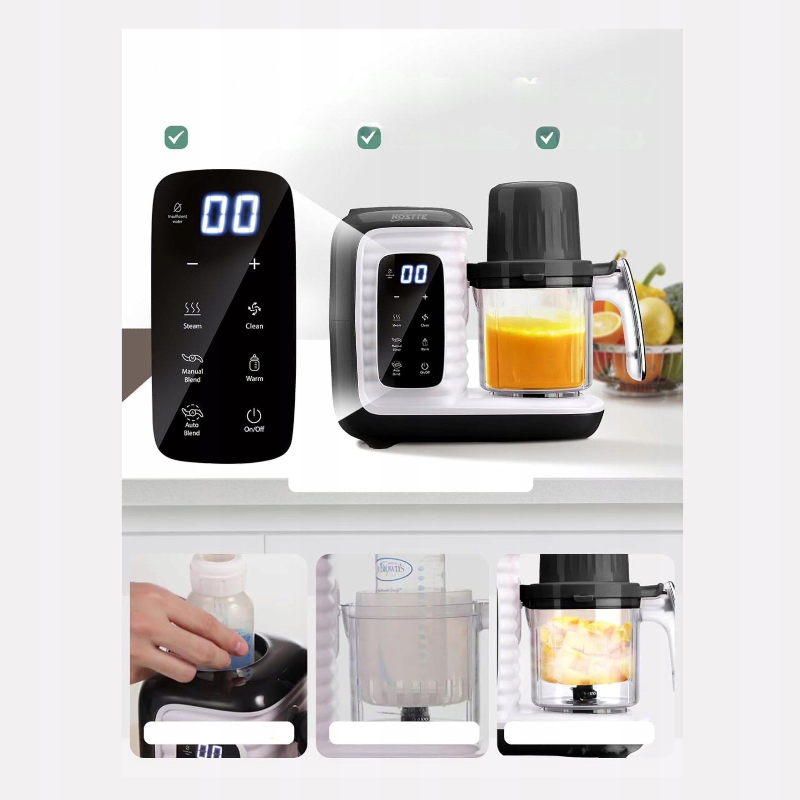 Device Robot for Cooking for Children KOSTTE Sterilizer Heater HD Manufacturer code Gotowanie Parowar Blender Sterylizator