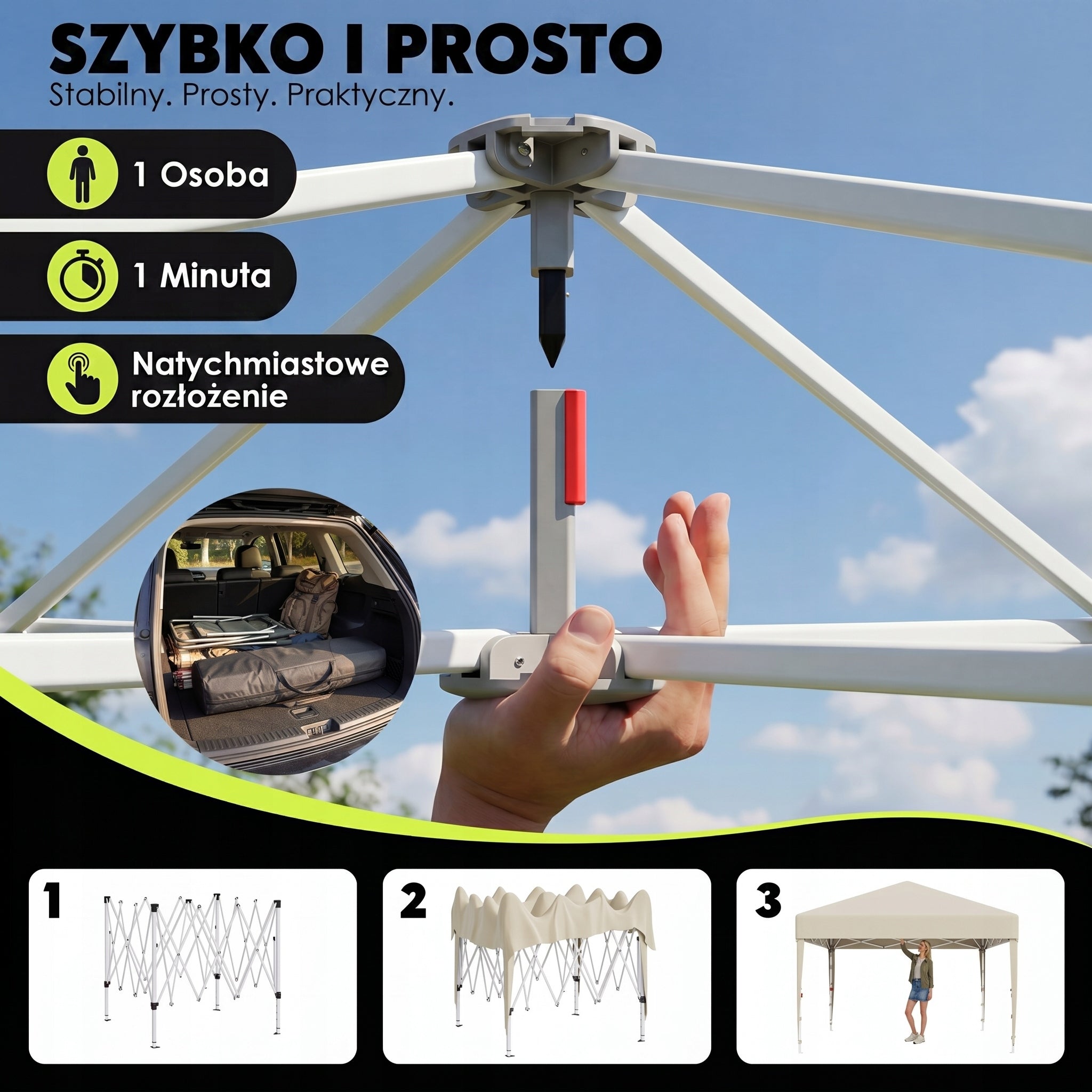 Devoko Namiot 3x3 m kempingowy, imprezowy, ogrodowy i wystawienniczy beżowy Manufacturer code G-CNP25-1095-33BG