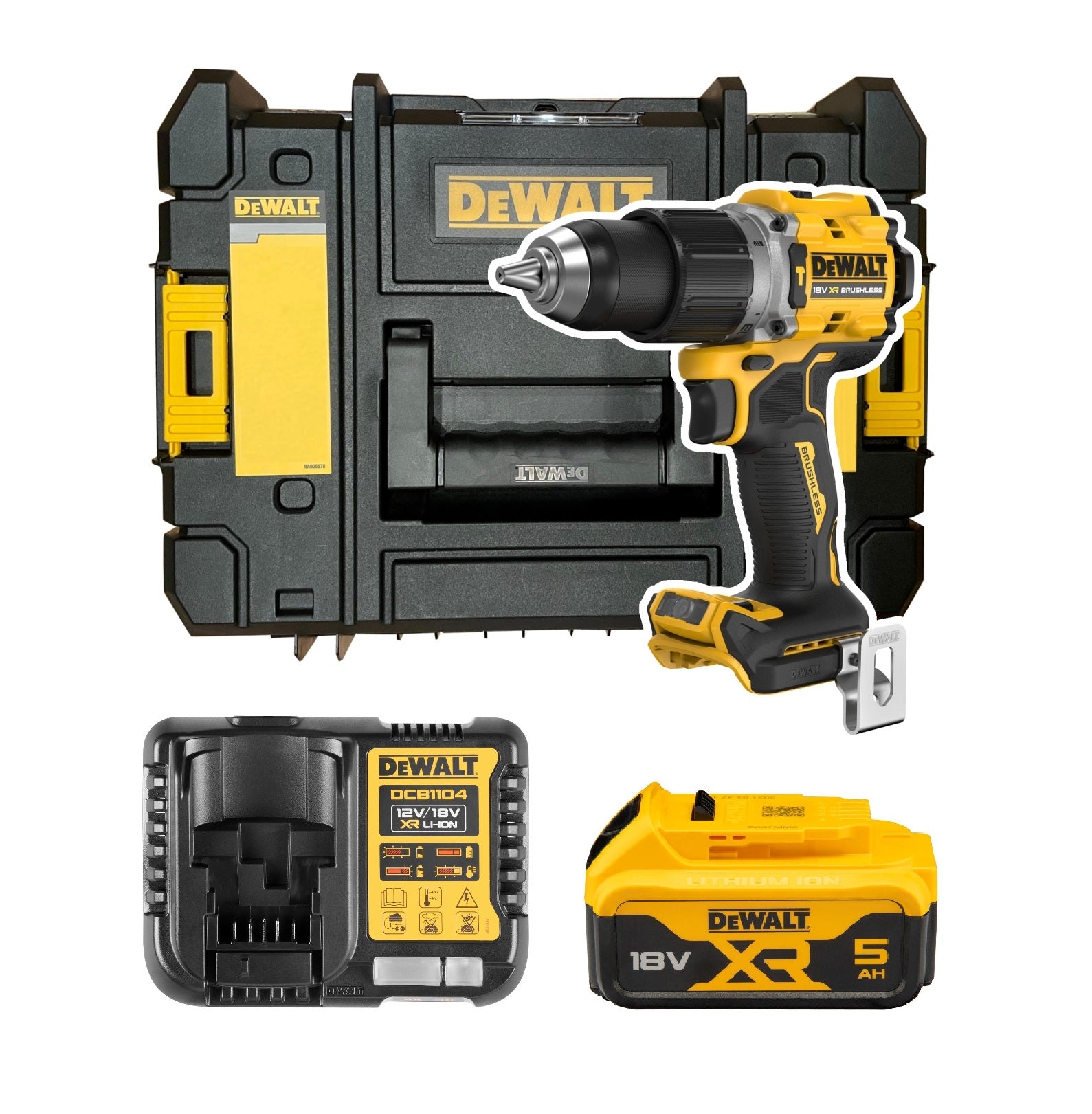 Dewalt Drill/Driver with Impact 18V 90Nm 1x5Ah DCD805P1 DCB1104