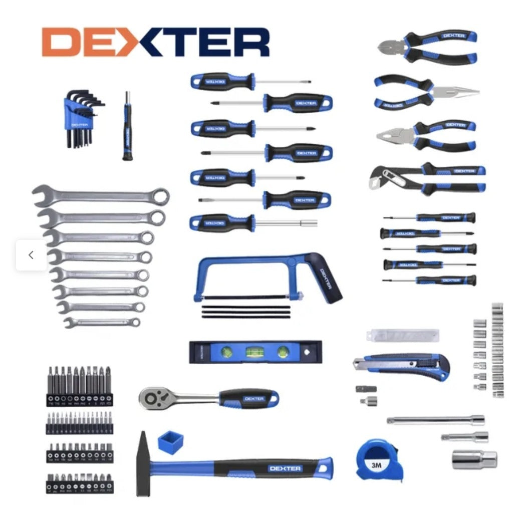 Dexter Hand Tool Set 118 Elements in Suitcase Keys Bits Caps Manufacturer code 3276007961508