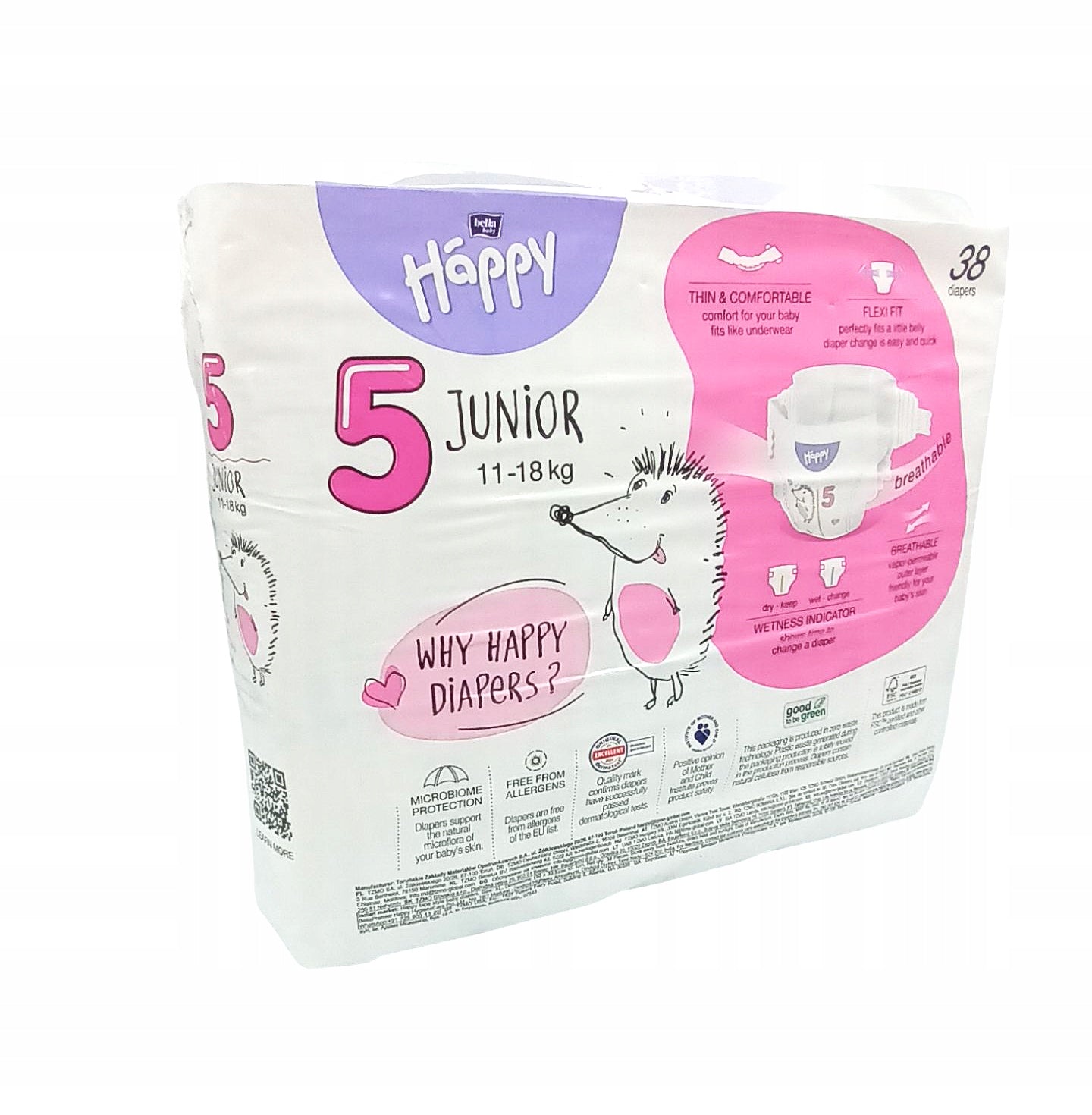 Diapers BELLA HAPPY Soft & Delicate JUNIOR 5, 11-18 KG, 38 pcs EAN (GTIN) 5900516605513