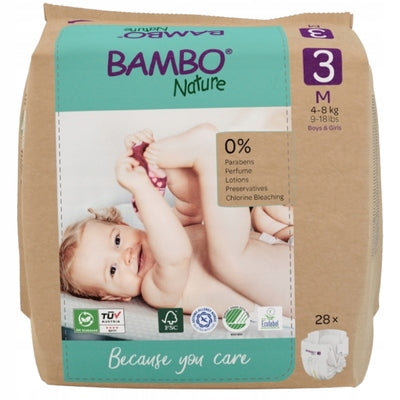 Diapers Bambo Nature 3 Midi 4-8kg, Paper Bag 28 pcs.