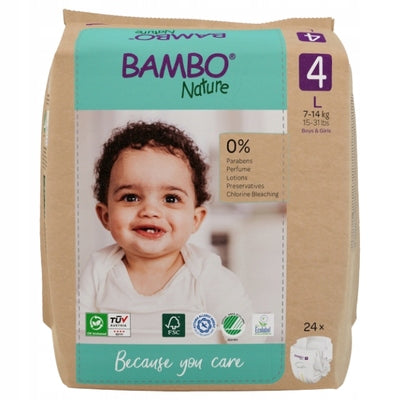 Diapers Bambo Nature 4 Maxi 7-14kg Paper Bag 24 pcs