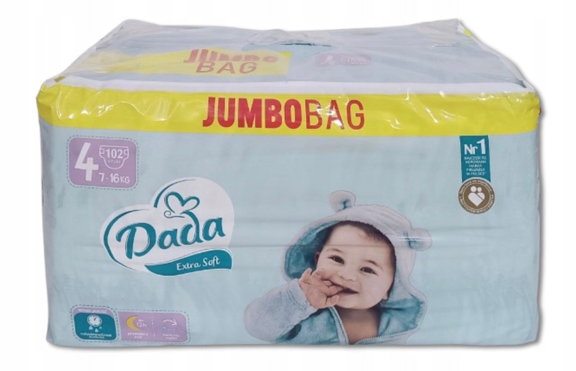 Diapers Dada 4 Extra Soft 102 pcs. 7-16 kg Jumbobag