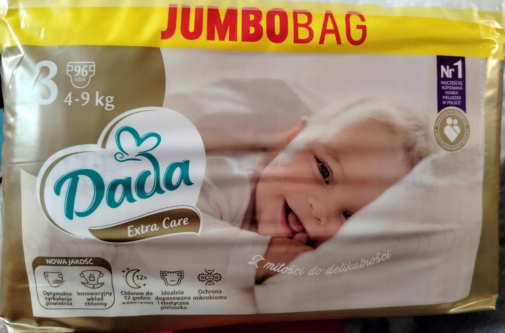 Diapers Dada Extra Care 3 4-9 kg 96 pcs JUMBO BAG Manufacturer code EXTRA CARE 3 JUMBOBAG