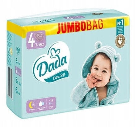Diapers Dada Extra Soft size 4 (7-16 kg) 82 pcs MAXI Diapers type disposable