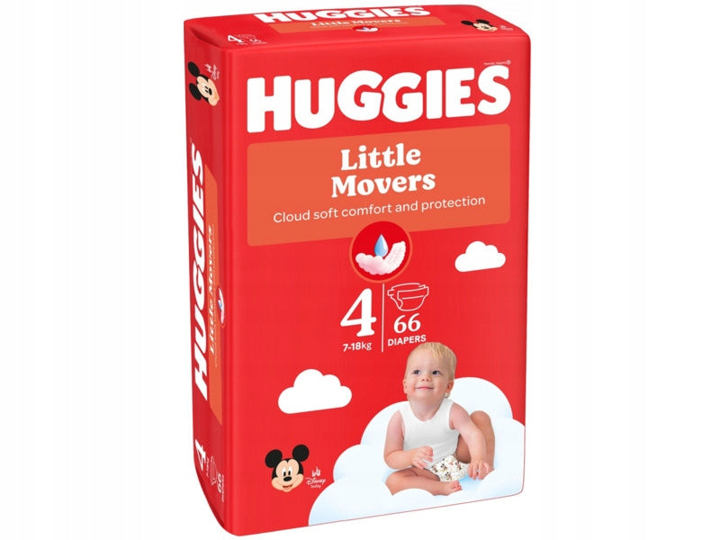 Diapers HUGGIES Little Movers Mega Pack 4 7-18kg (66 pcs)