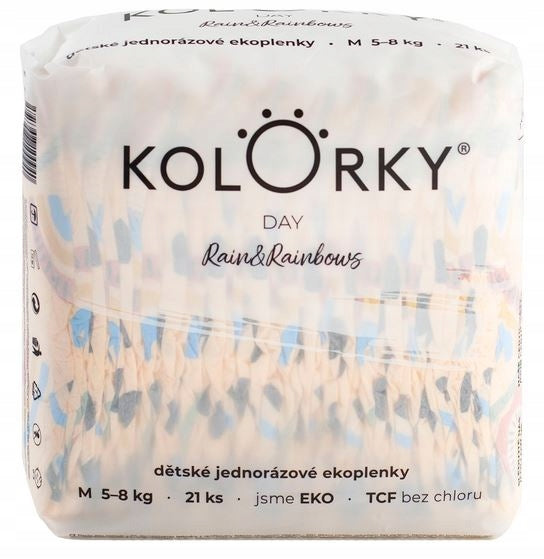 Diapers Kolorky Day RAINBOWS M 5-8 kg 21 pcs EKO - hypoallergenic, Packaging status original