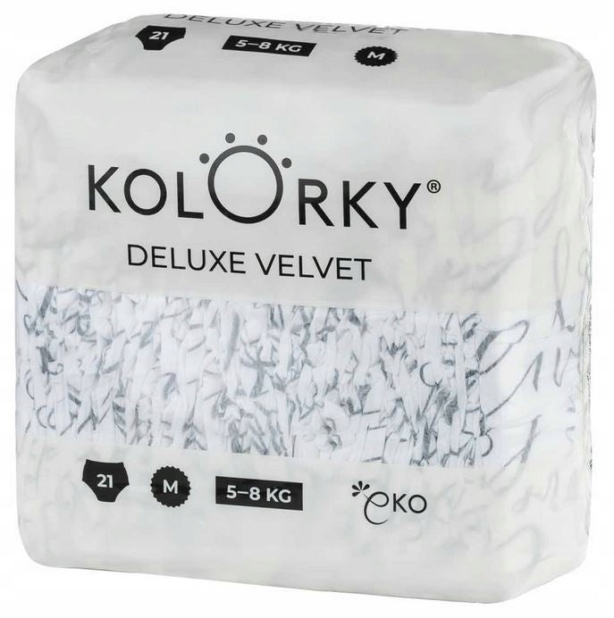 Diapers Kolorky Deluxe Velvet Love M 5-8kg 21pcs - soft and comfortable