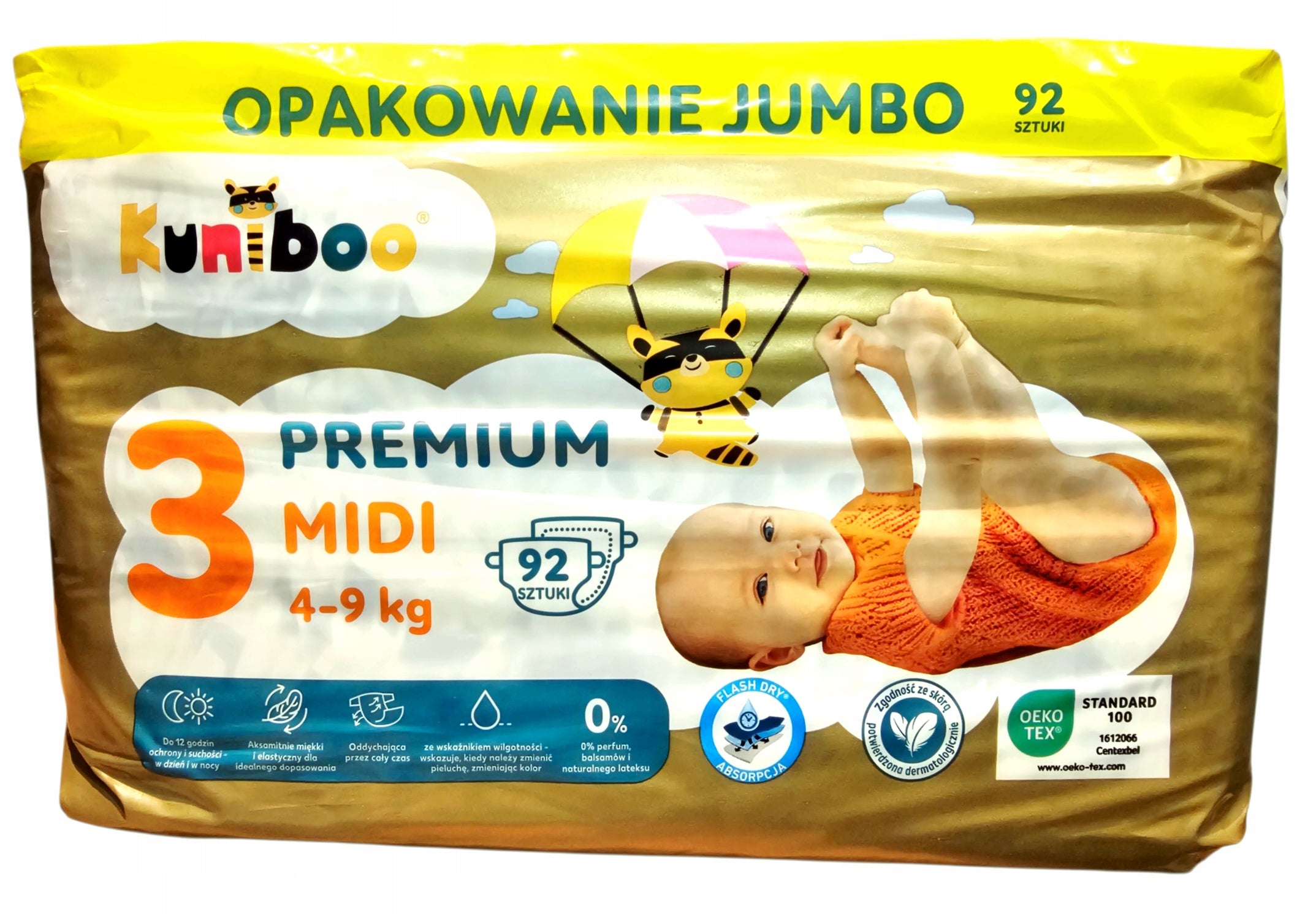 Diapers Kuniboo Premium Size 3 / 4-9 kg / 184 pcs. Packaging status original