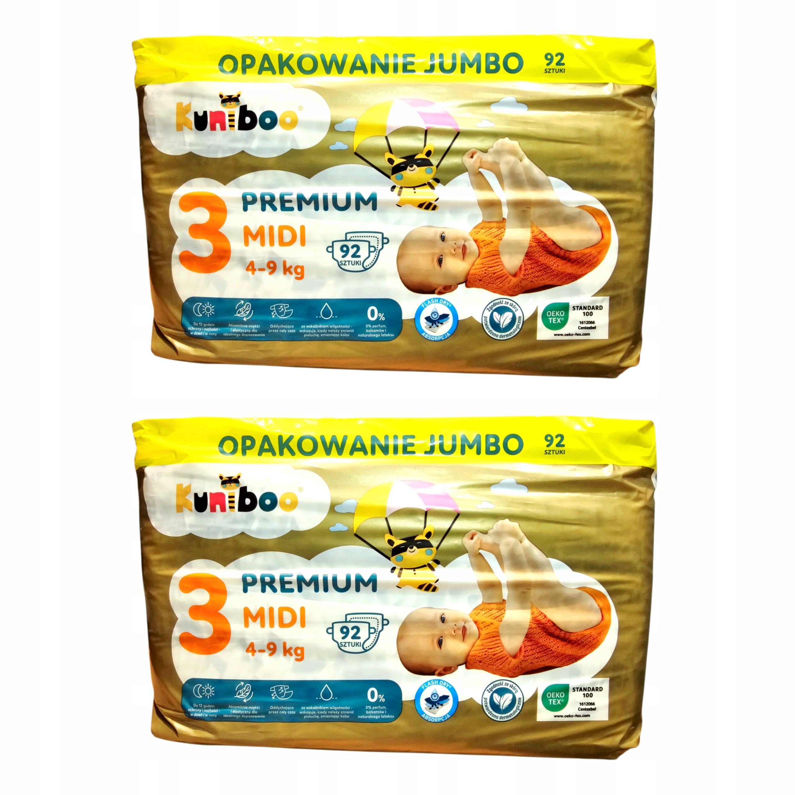 Diapers Kuniboo Premium Size 3 / 4-9 kg / 184 pcs.
