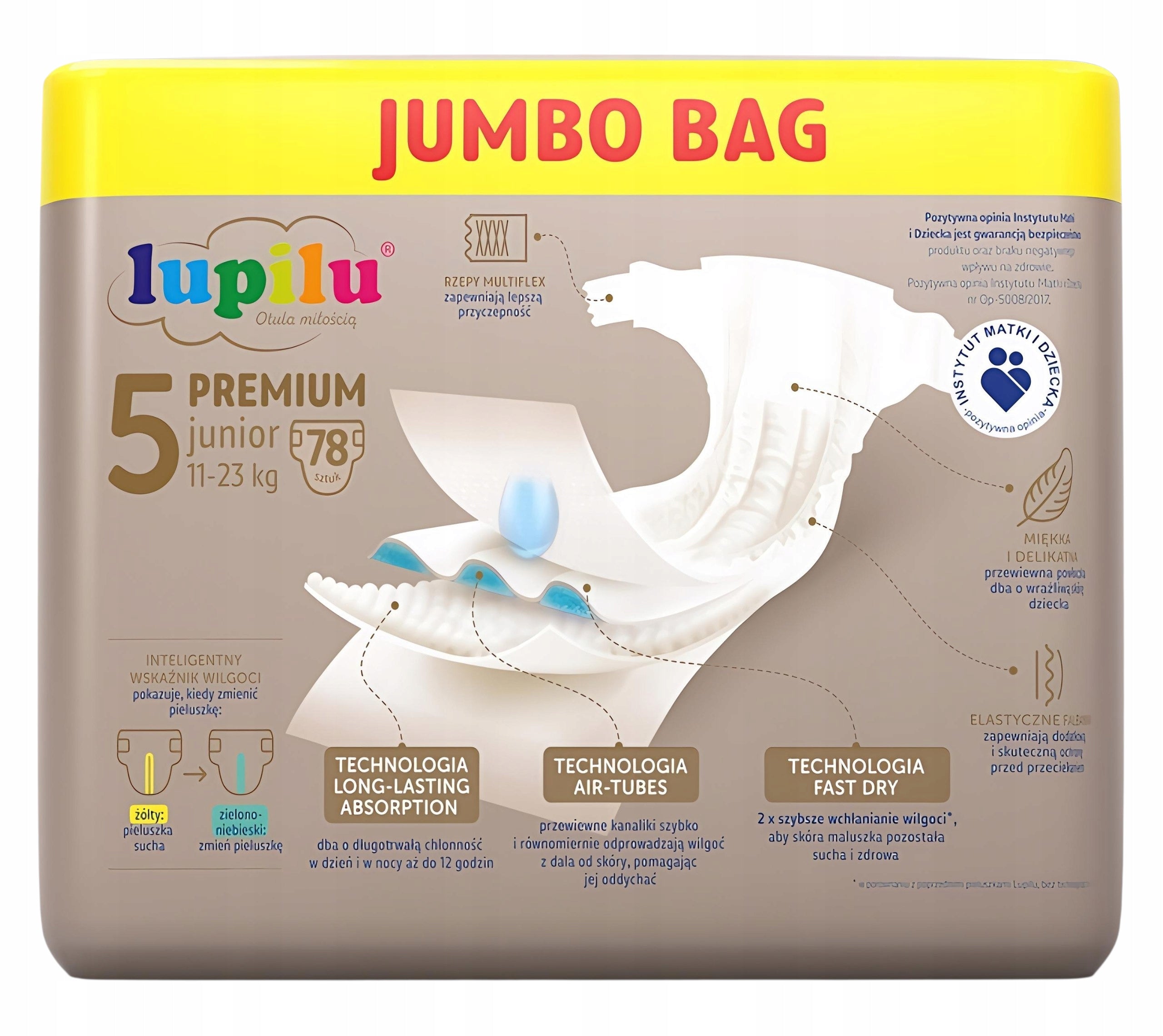 Diapers Lupilu Premium Size 5 78 pcs. Manufacturer code PIELUSZKI PIELUCHY LUPILU