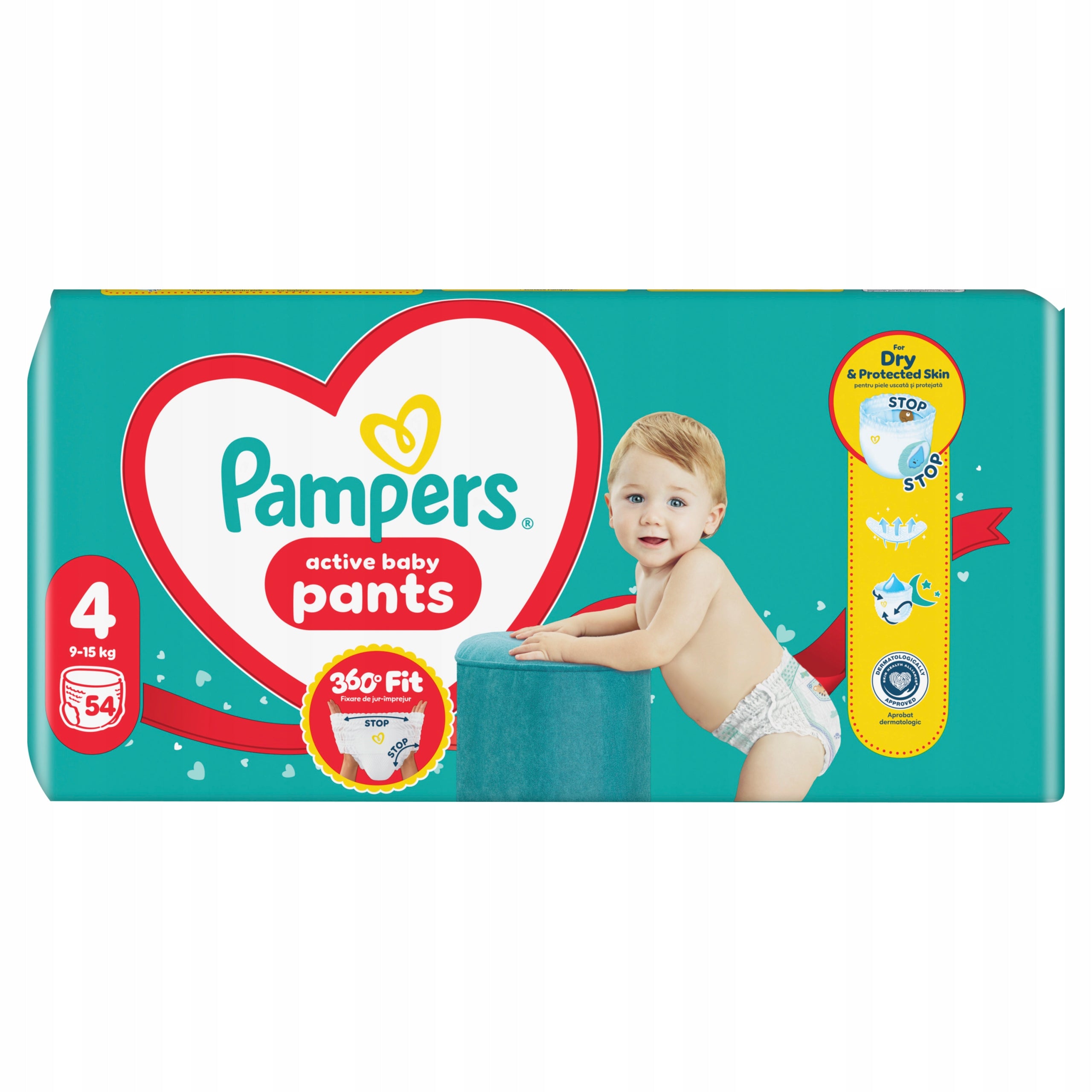 Diapers Pampers Active Baby Size 4, 54 pcs, 9kg-15kg Diapers type disposable