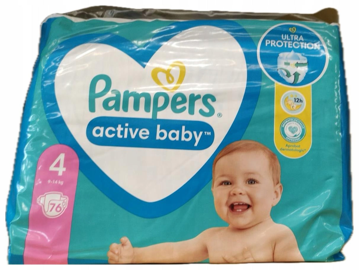 Diapers Pampers Active Baby Size 4 76 pcs OLD ROBE