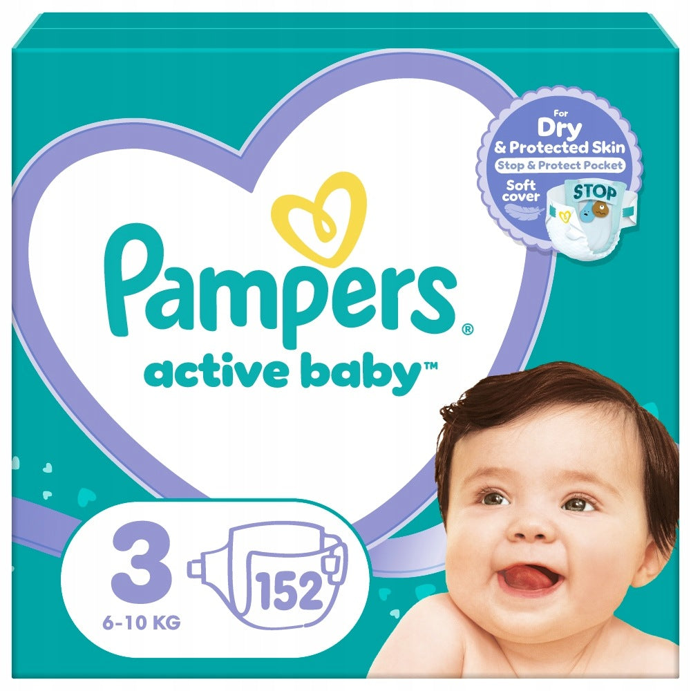 Diapers Pampers Active Baby diapers size 3, 6-10 kg, 152 pcs