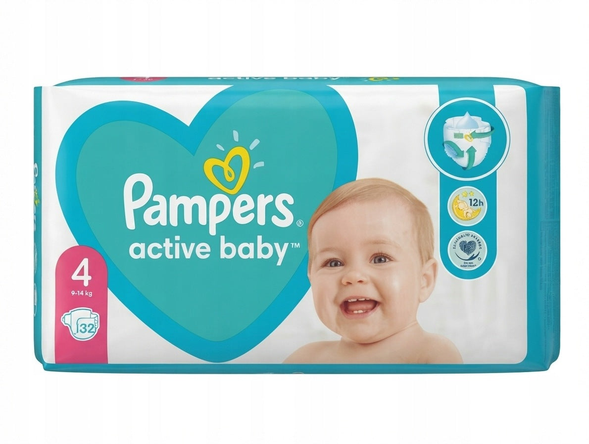 Diapers Pampers Active Baby diapers size 4, 9-14 kg, 132 pcs Manufacturer code 81709398