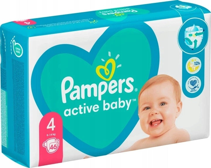 Diapers Pampers Active Baby diapers size 4, 9-14 kg, 132 pcs