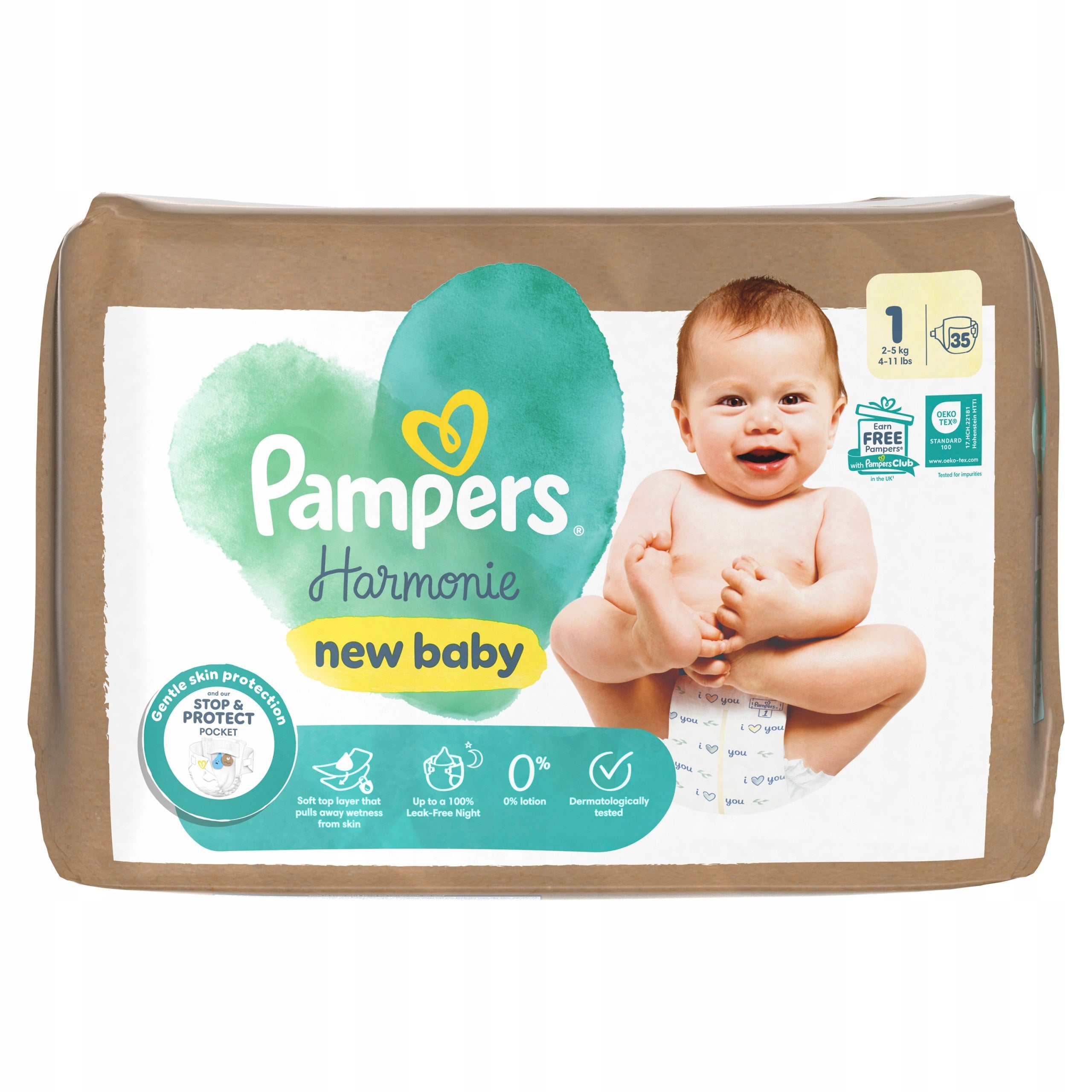 Diapers Pampers Harmonie Size 1 35 pcs. Manufacturer code 00458985414565