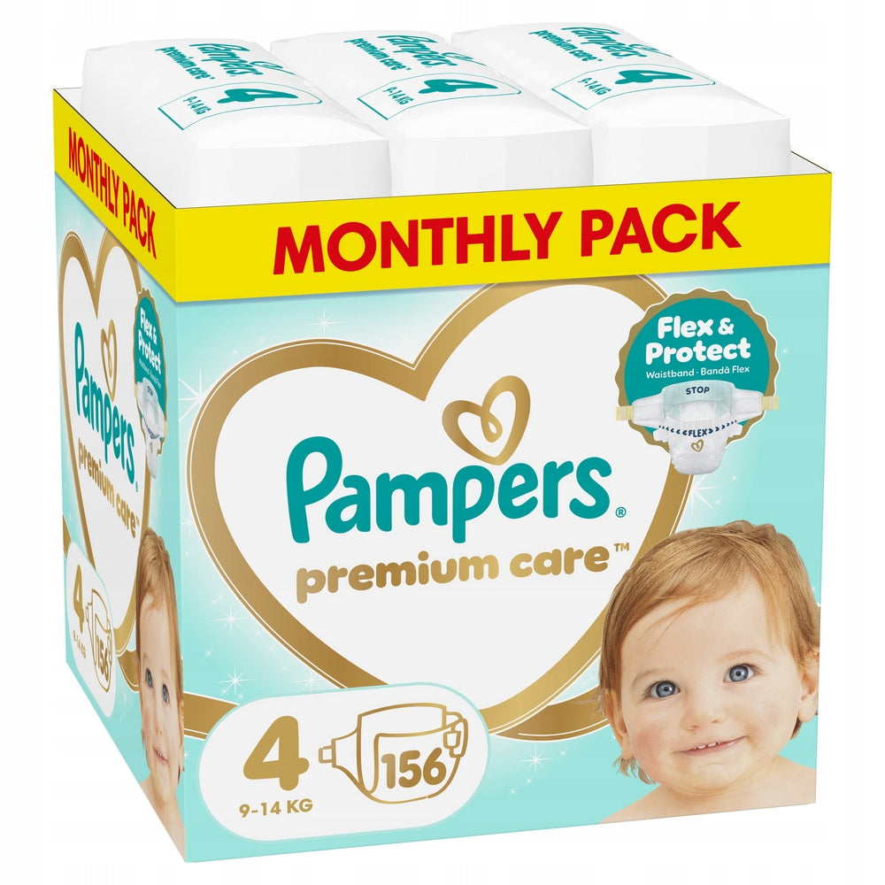 Diapers Pampers Premium Care Size 4 156 pieces 9-14 kg Packaging status original