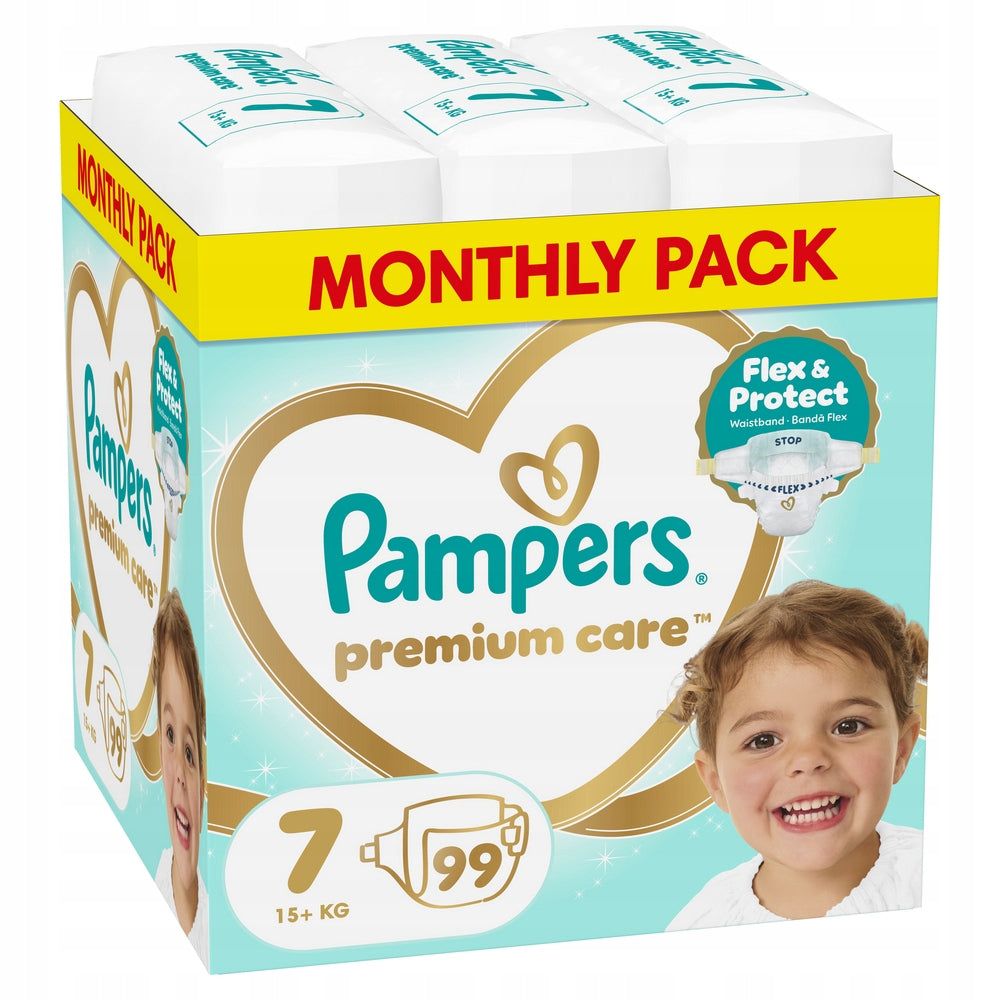 Diapers Pampers Premium Care Size 7 99 pieces 15+ kg Packaging status original