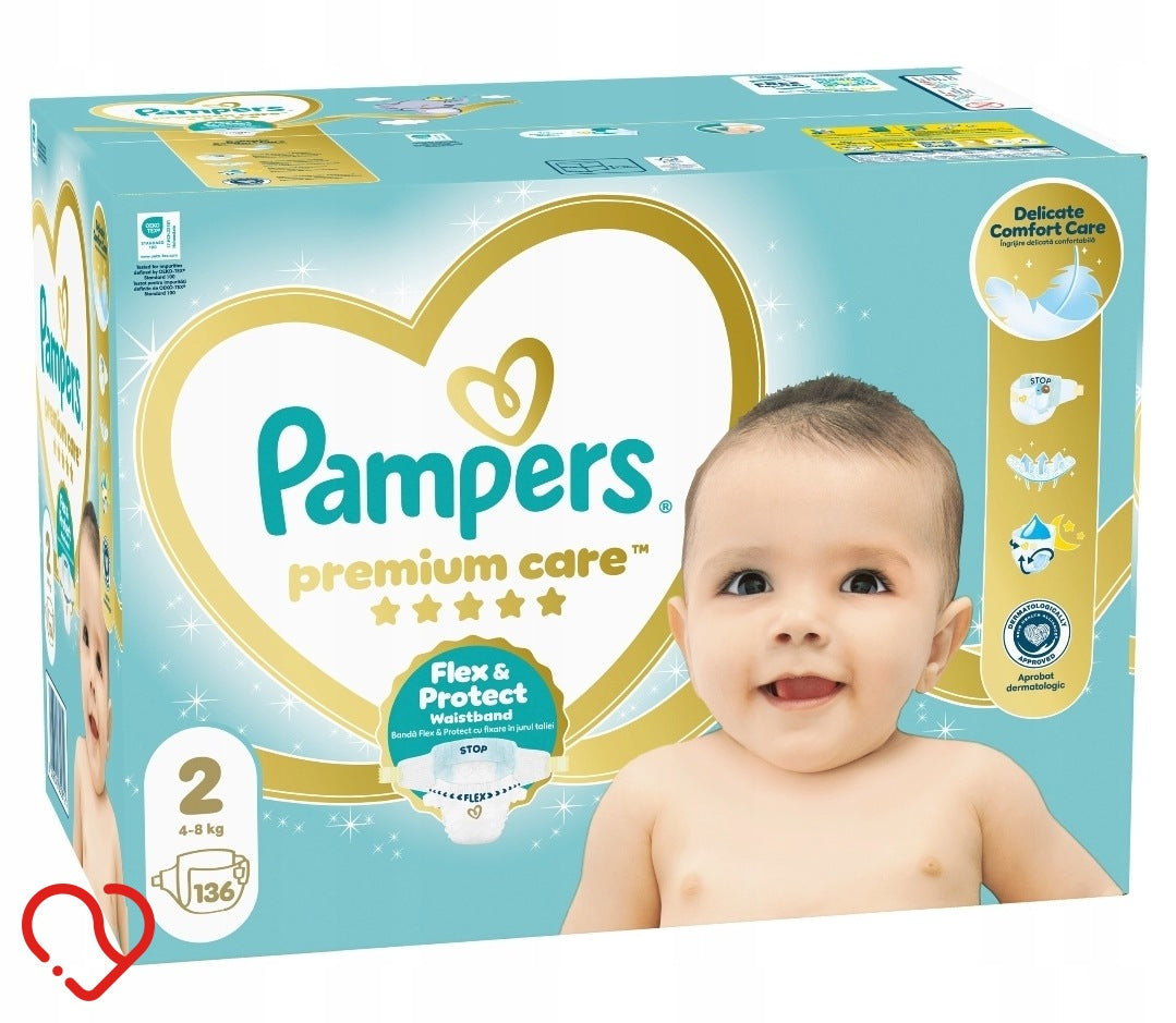 Diapers Pampers Premium Care size. 2, 4-8 kg 136 pcs_FLEX&Protect
