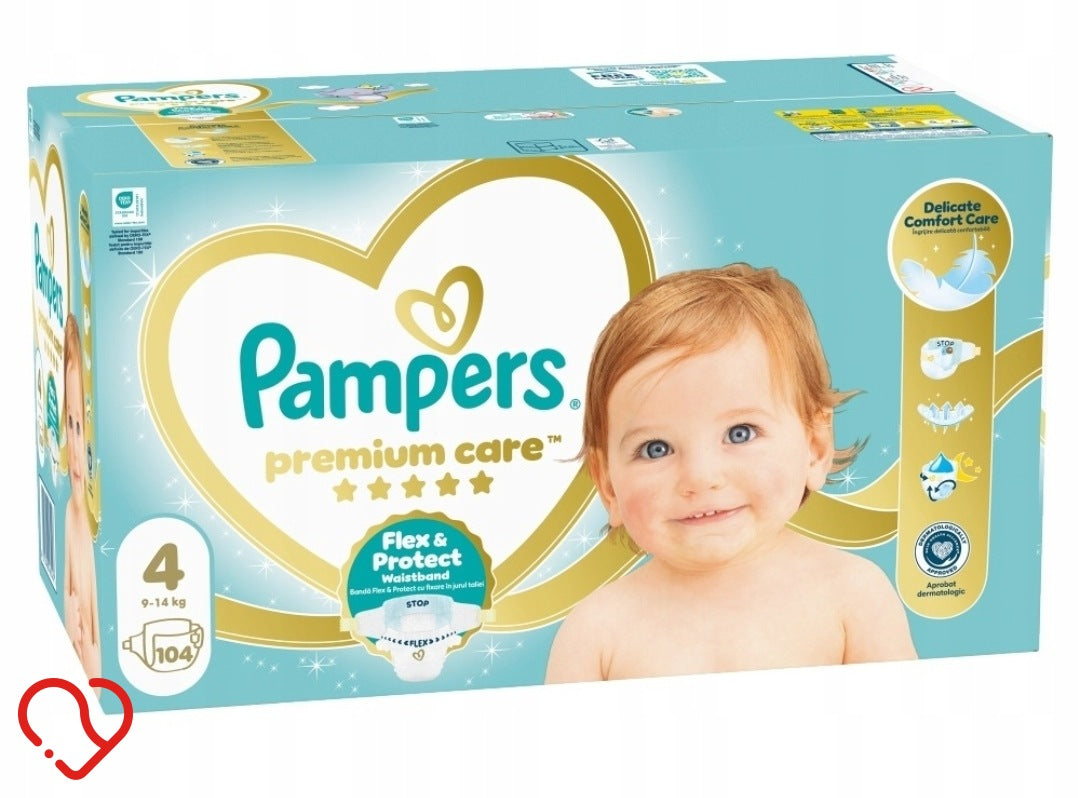 Diapers Pampers Premium Care size. 4, 9-14 kg, 104 pcs_FLEX & Protect