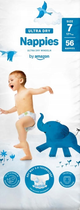 Diapers by Amazon ULTRA DRY 7 17KG+ 56pcs