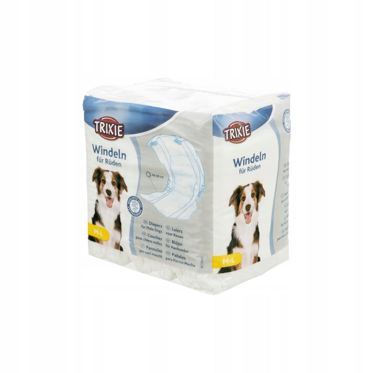 Diapers for dogs, M-L: 46-60 cm, 12 pcs/pack Brand Trixie