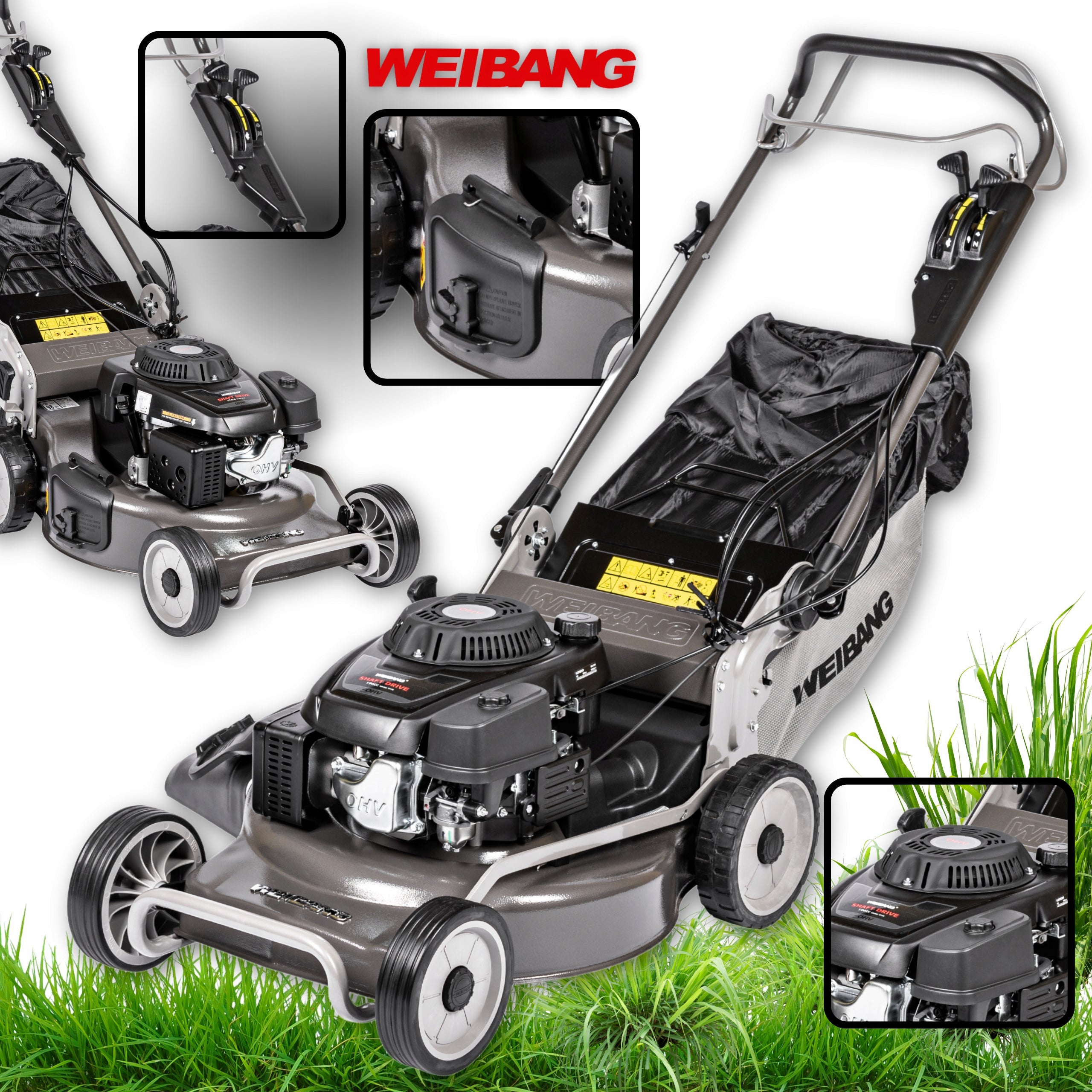 Diesel mower 53cm with drive WEIBANG WB537SC V roller KARDANA