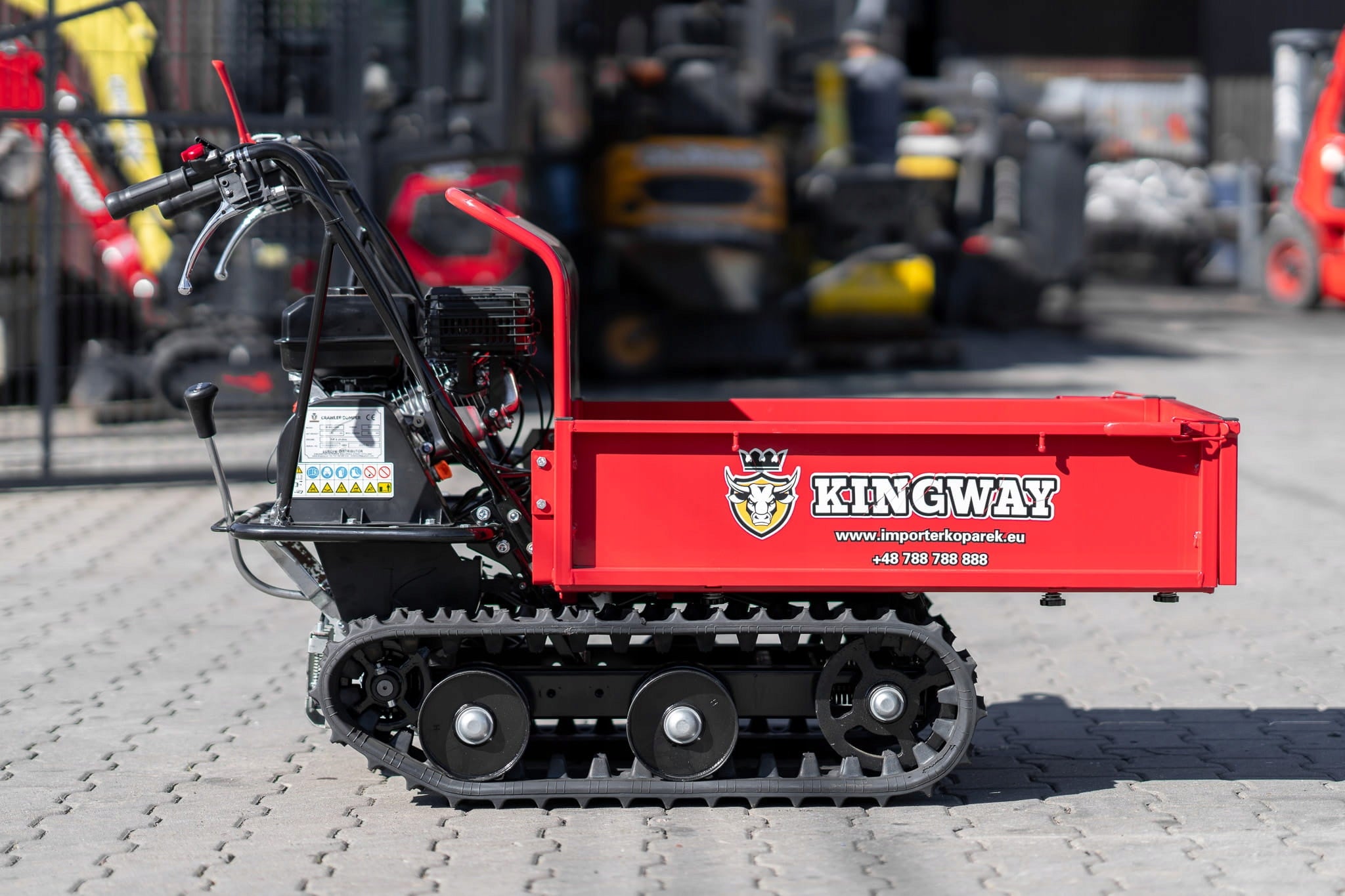 Diesel wheelbarrow Side Dump Truck on tracks 500 kg KINGWAY 7KM Rato Capacity 1 l
