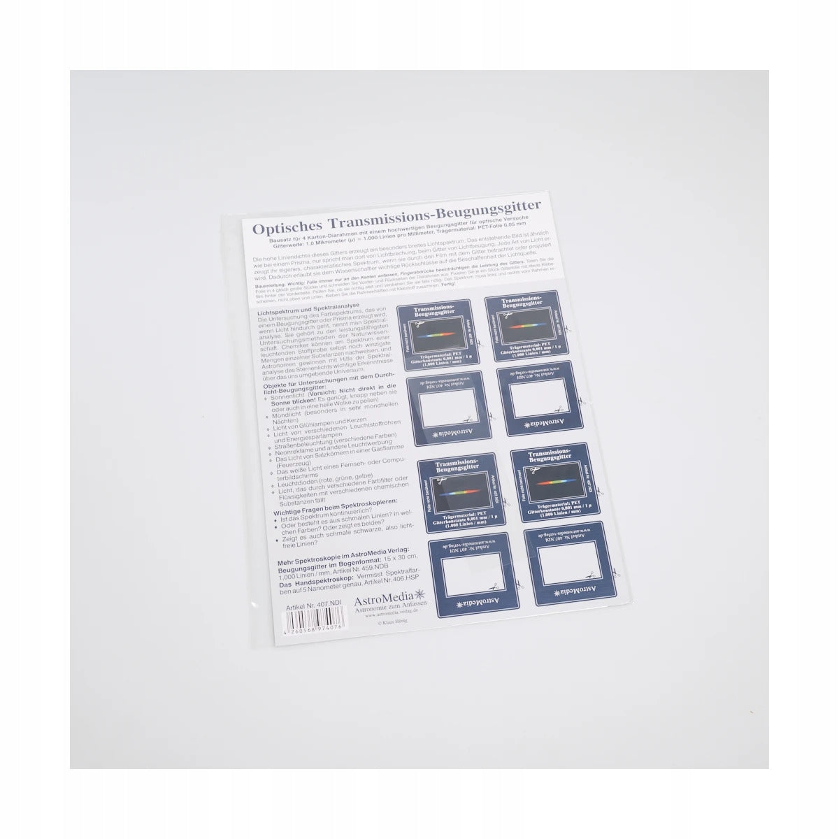 Diffraction mesh 1000 gti 150x38mm diffraction film plus cardboard frames Packaging status original
