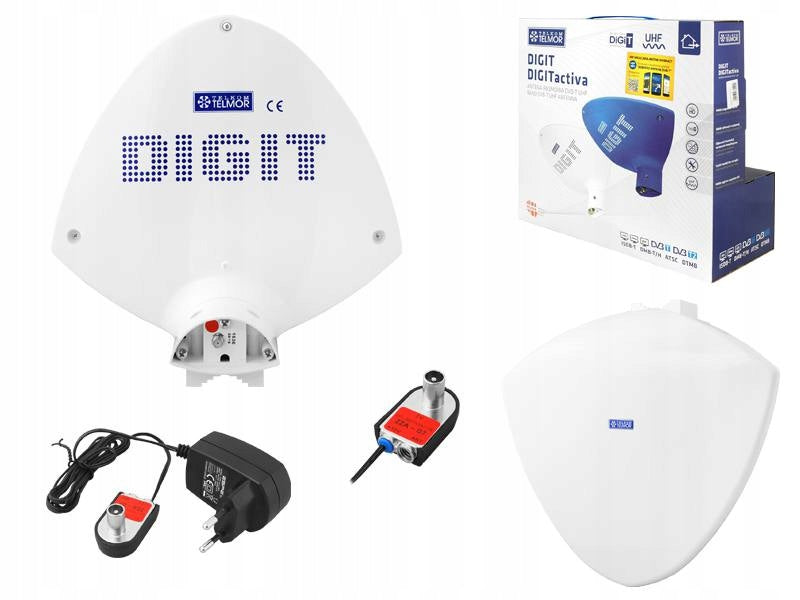 Digit Activa Telmor Antenna White DVB-T TV For Car Camping 12V Color white