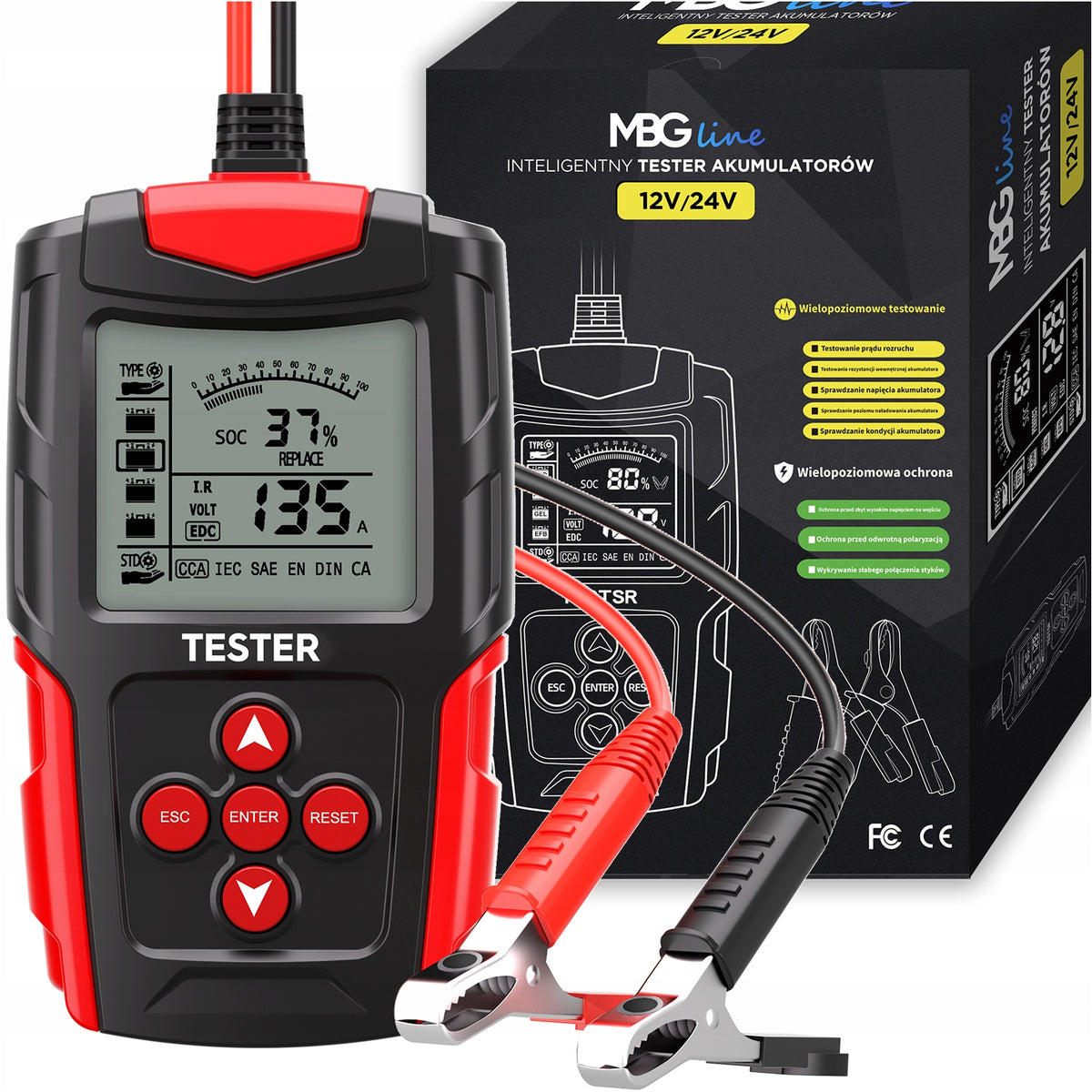 Digital Battery Tester Meter for 12V 24V LCD Battery