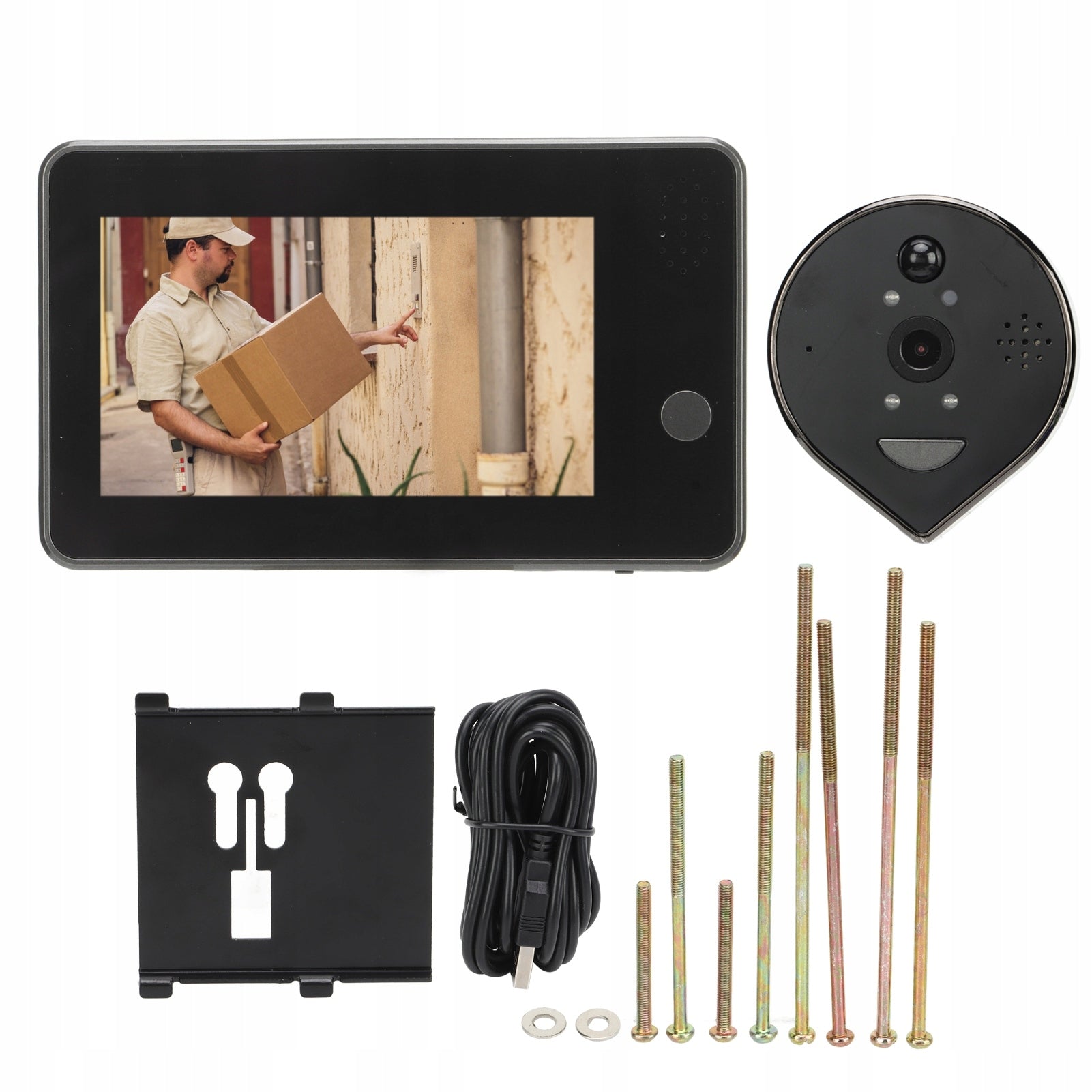 Digital Door Viewfinder, Application Monitoring 1080P Night Vision Smart Brand no brand