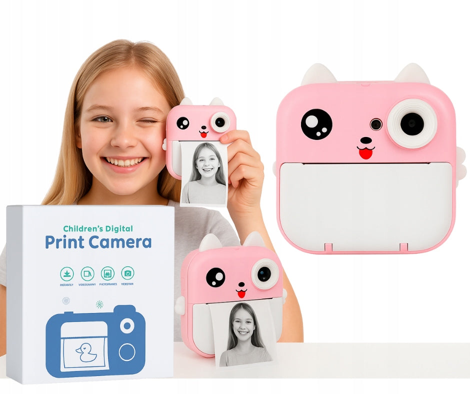 Digital camera for baby Q5 print instant selfie photos pink
