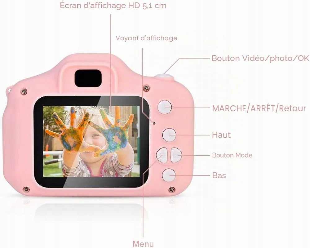 Digital camera for children Pink plus 32GB flash drive card Packaging status original