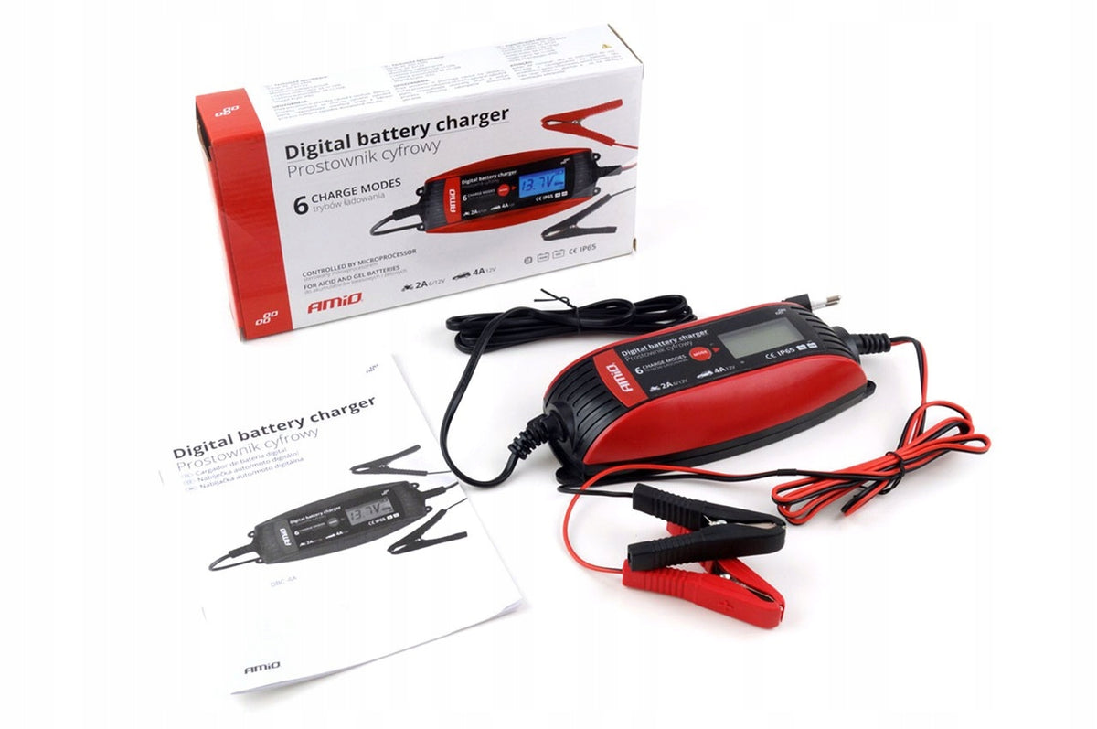Digital rectifier battery charger 6V 12V - 2A 4A - AMIO-02088 Manufacturer's catalog number 02088