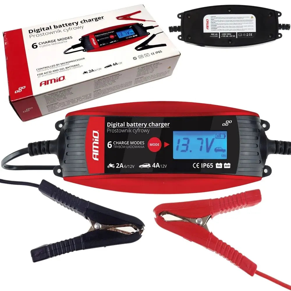 Digital rectifier battery charger 6V 12V - 2A 4A - AMIO-02088