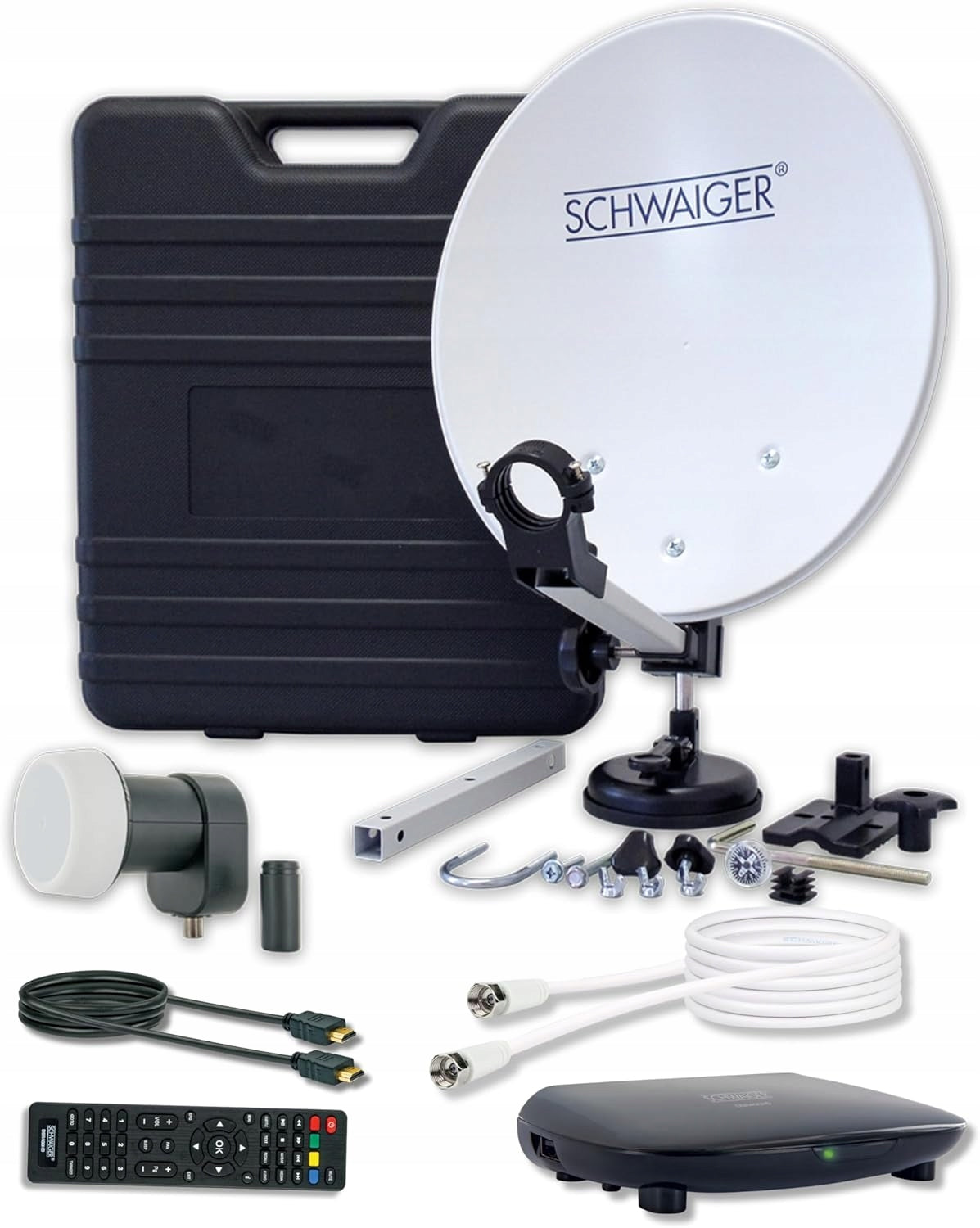Digital satellite system for camping SCHWAIGER 9604,10 m, 35 x 38 cm R881