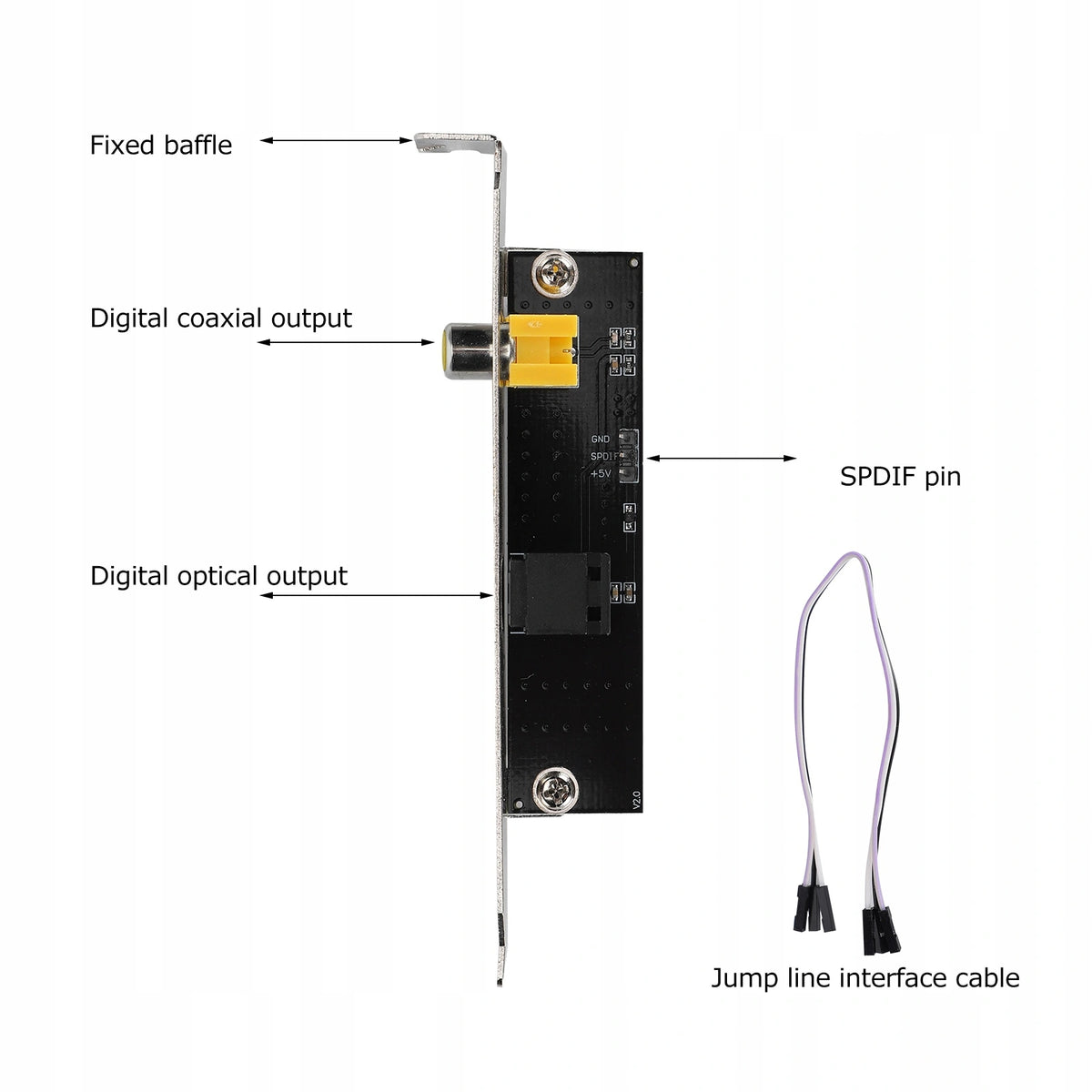 Digital sound compartment additional SPDIF card Color gray