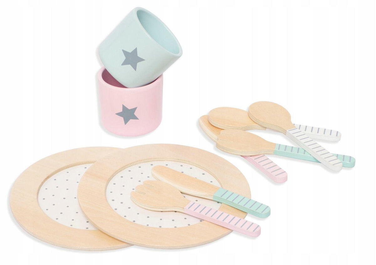 Dinner set, wooden dishes Jabadabado EAN (GTIN) 7332599002565