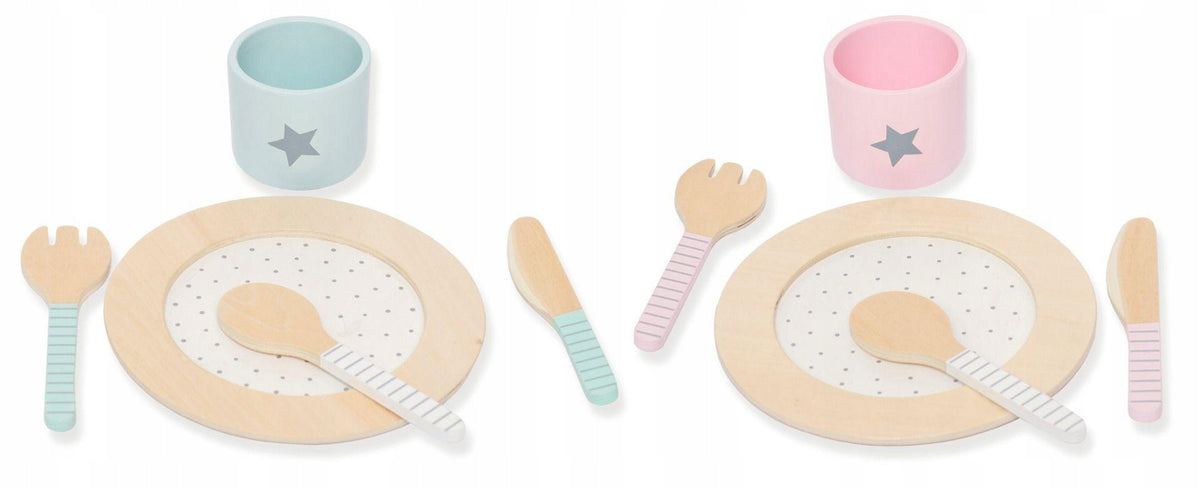 Dinner set, wooden dishes Jabadabado